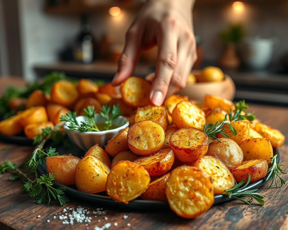 Air fryer rustic potatoes with fresh herbs Air fryer rustic potatoes with fresh herbs