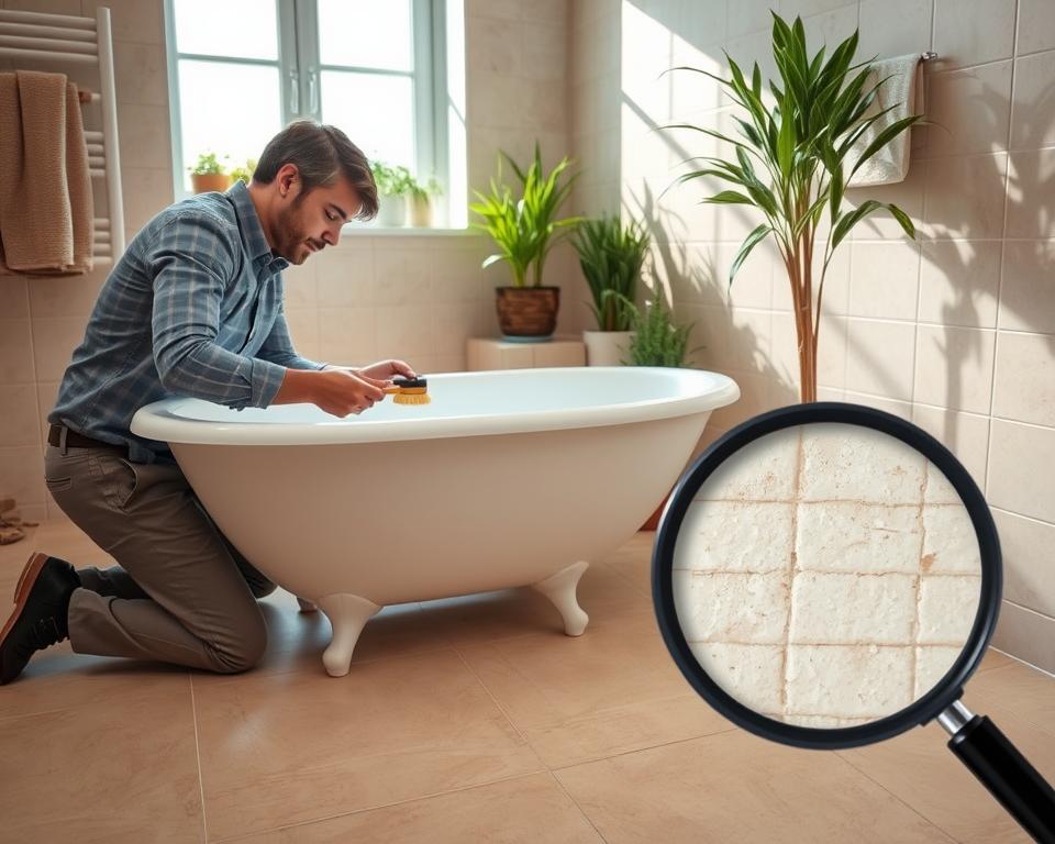 Bathroom grout maintenance inspection Bathroom grout maintenance inspection