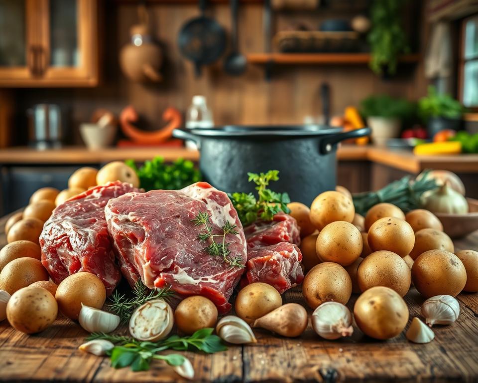 Chuck beef and potatoes for carne de panela com batata Chuck beef and potatoes for carne de panela com batata