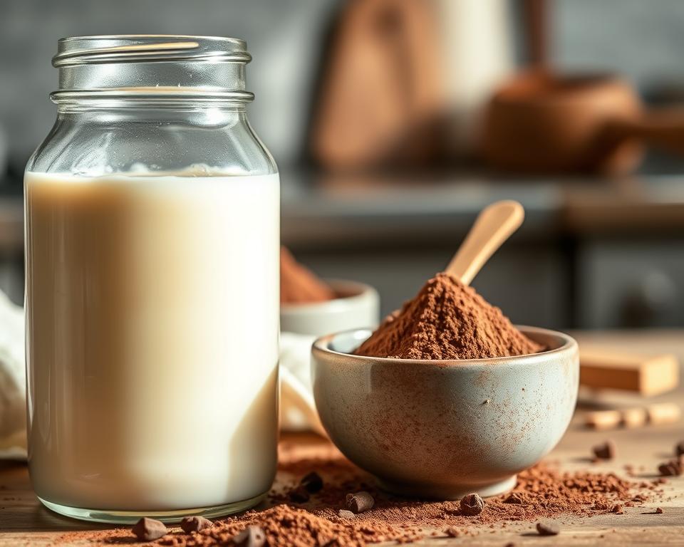 Condensed milk and cocoa powder for butter-free brigadeiro Condensed milk and cocoa powder for butter-free brigadeiro