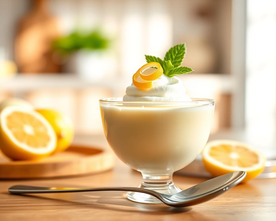 Creamy lemon mousse made with sweetened condensed milk, heavy cream, and fresh lemon juice Creamy lemon mousse made with sweetened condensed milk, heavy cream, and fresh lemon juice