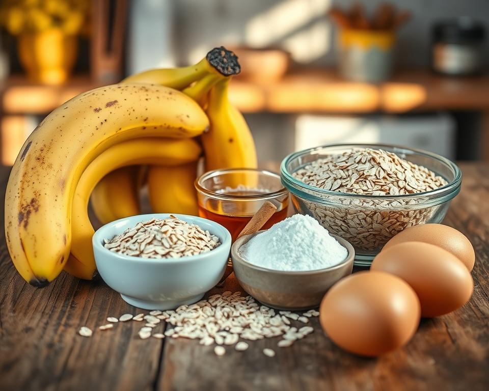 Ingredients for banana oat cake Ingredients for banana oat cake