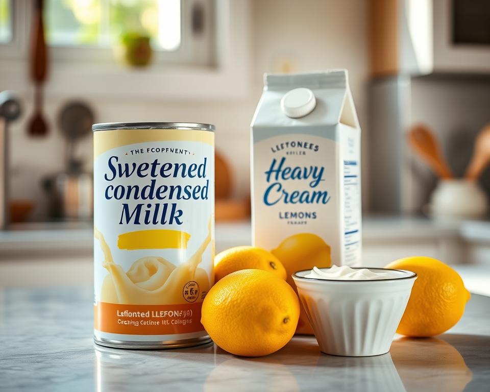 Leite condensado e creme de leite para mousse de limão Leite condensado e creme de leite para mousse de limão