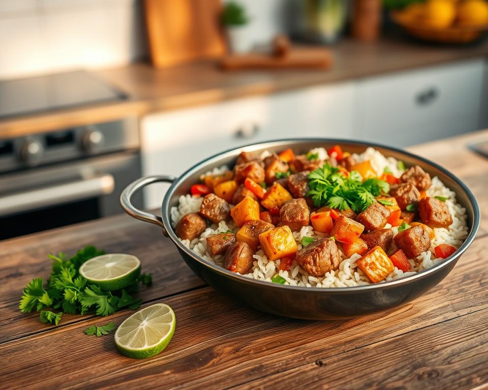 One-pan rice and beef One-pan rice and beef