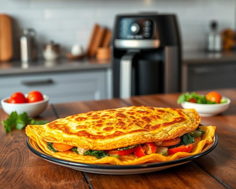 omelete recheada na air fryer
