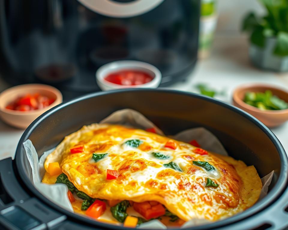 omelete recheada na air fryer