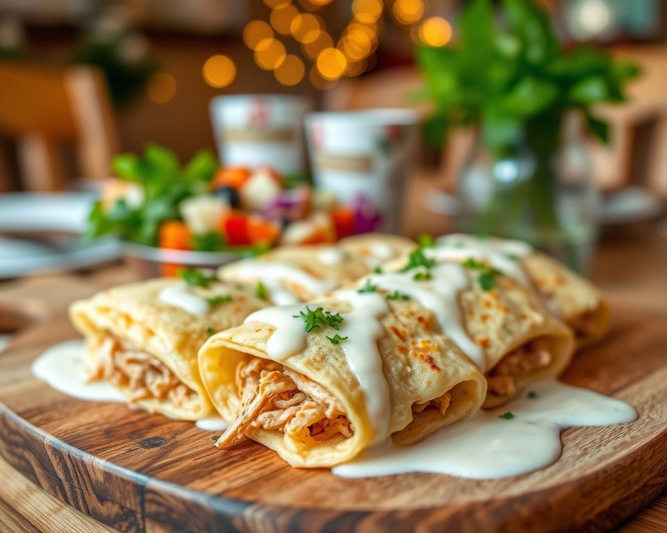 panqueca de frango cremosa