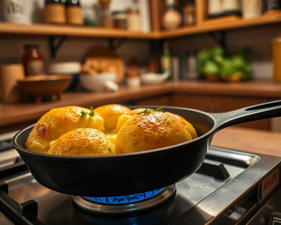 pão de queijo na frigideira